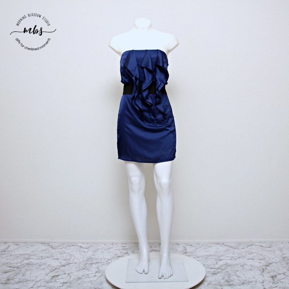 Kaitlyn Ruffle Belt Strapless Mini Dress - Picture 2 of 10